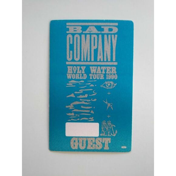 Bad Company Holy Water Backstage Pass Original 1990 Concert Hard Rock Music Blue - Picture 3 of 5